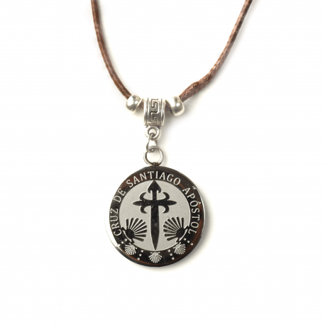 Cross of Apostol Santiago rounded necklace