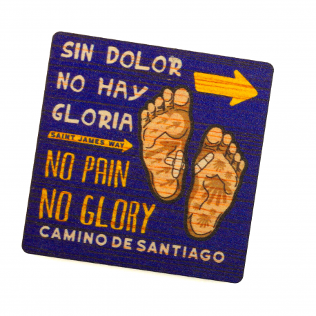 Painted wooden Magnet, No Pain No Glory