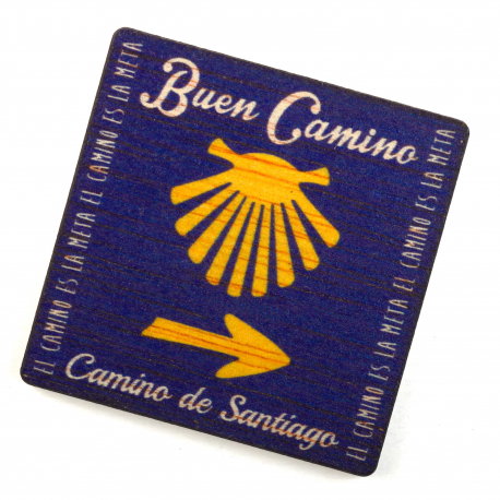Painted wooden Magnet, Buen Camino