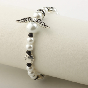 Camino Angel bracelet, white/black