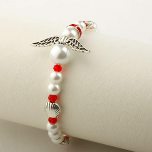 Camino Angel bracelet, white/red